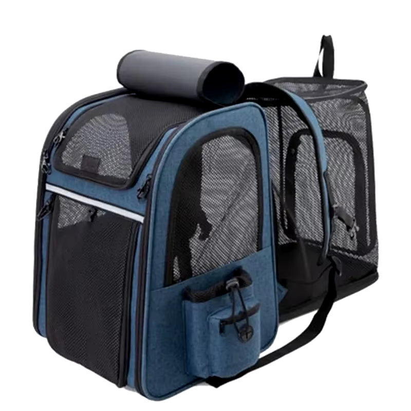 🎒🐾 Foldable & Expandable Pet Travel Backpack 🐕🐈