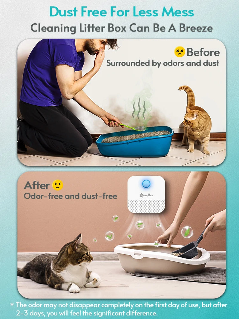 🌬️ DownyPaws™ 4000mAh Smart Cat Odor Purifier 🌿