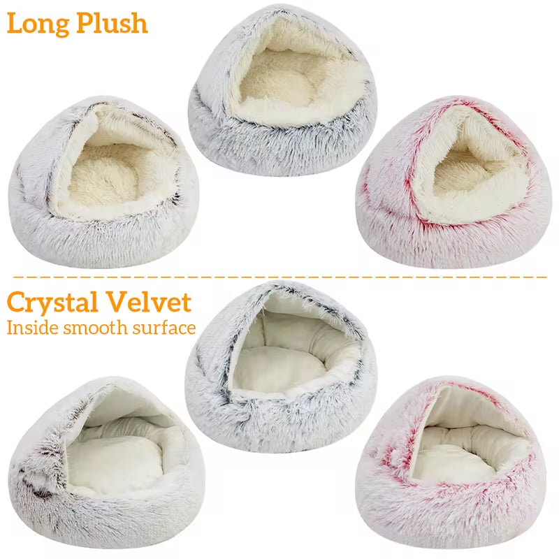 Winter Long Plush Cat Bed 