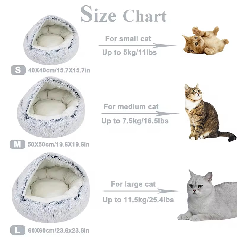 Winter Long Plush Cat Bed 