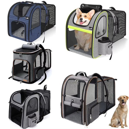 🎒🐾 Foldable & Expandable Pet Travel Backpack 🐕🐈