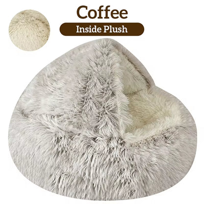 Winter Long Plush Cat Bed 